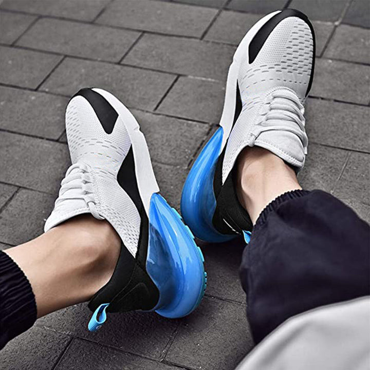 "Damsneakers sommar mesh luftkudde sula, vit och rosa; lätt, andas material, snygg design, perfekt för aktiv livsstil."