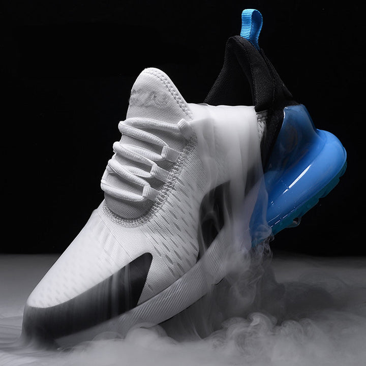 "Damsneakers sommar mesh luftkudde sula, vit och rosa; lätt, andas material, snygg design, perfekt för aktiv livsstil."