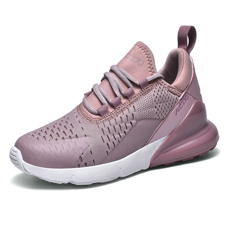 "Damsneakers sommar mesh luftkudde sula, vit och rosa; lätt, andas material, snygg design, perfekt för aktiv livsstil."