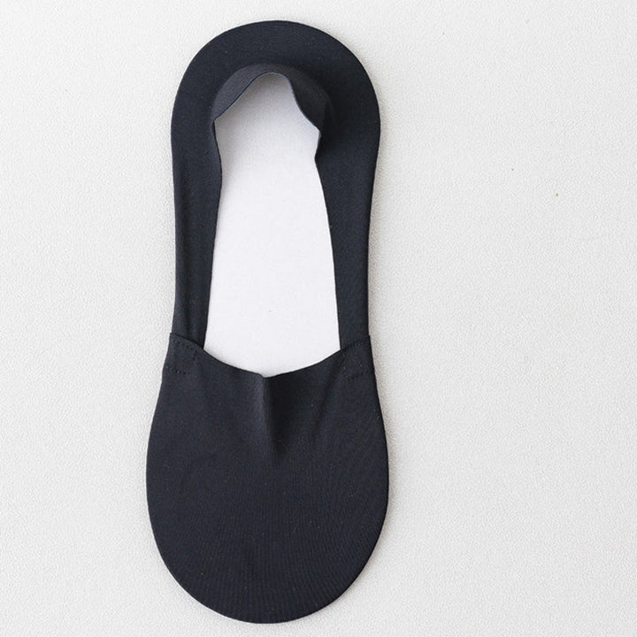 "Damsockor i bomull, osynliga med anti-halk, andningsbara nätmaterial och silikonlappar för extra grepp i olika färger."