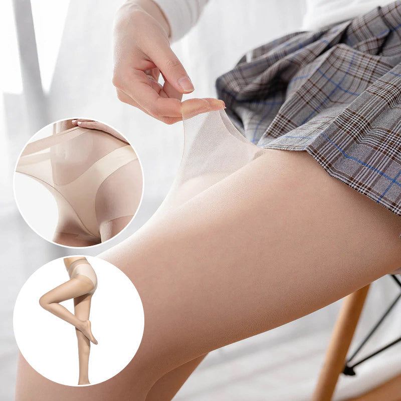 "Damsockor i nylon, hög elasticitet, repmotstånd, i färger kaki, grå, kaffe och svart, visade mot vit bakgrund."