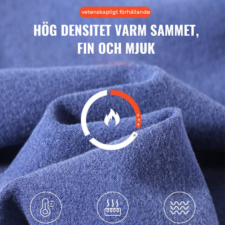 "Damspecifika självuppvärmande vinterleggings i svart, hög midja, ullfodrade för komfort och värme under kalla vintrar."