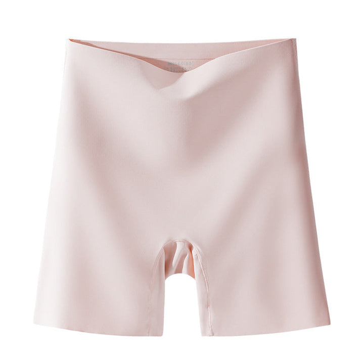 "Damspecifika sömlösa slipshorts i beige, eleganta och anti-skav med komfortabel passform och lätt kompression."
