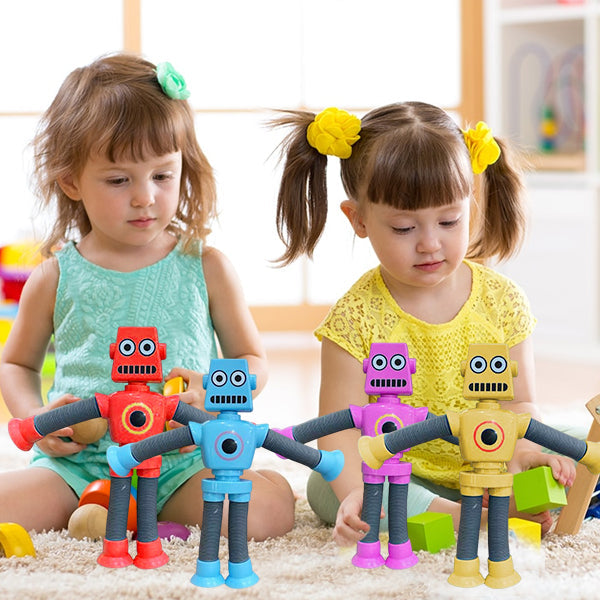 "Deformerbar robotleksak med sugkopp, färgglad design, flexibel form, passar barn och tonåringar, pedagogisk leksak."