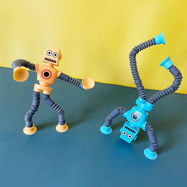 "Deformerbar robotleksak med sugkopp, färgglad design, flexibel form, passar barn och tonåringar, pedagogisk leksak."