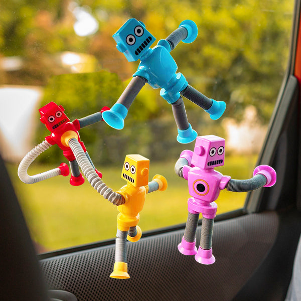 "Deformerbar robotleksak med sugkopp, färgglad design, flexibel form, passar barn och tonåringar, pedagogisk leksak."