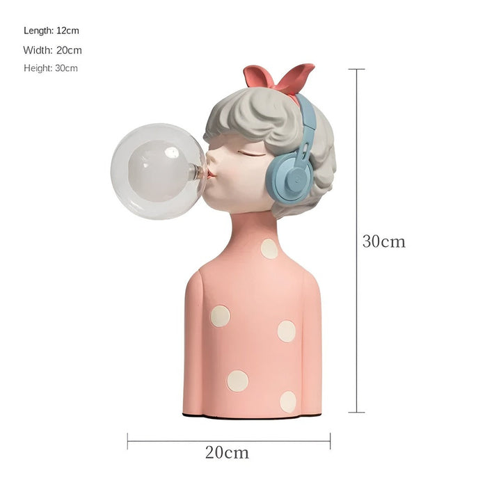 Dekorativ BubbleFairies bordslampa med sagolika älvfigurer. Touchkontroll, USB-lampa för barnrum. Presenttips.