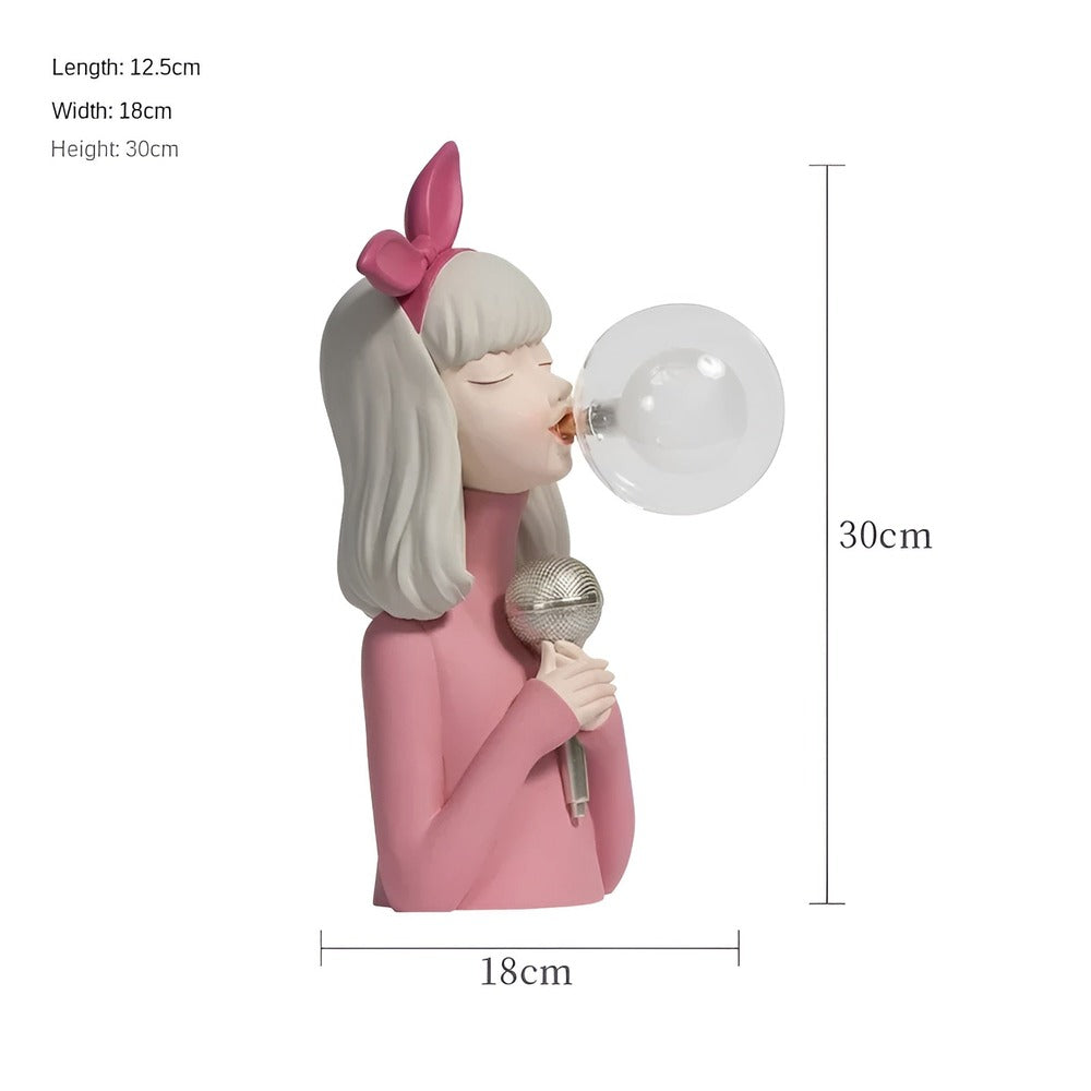 Elegant BubbleFairies bordslampa, med älvfigurer. Dekorativ heminredning & mysig nattlampa. USB & touchkontroll.