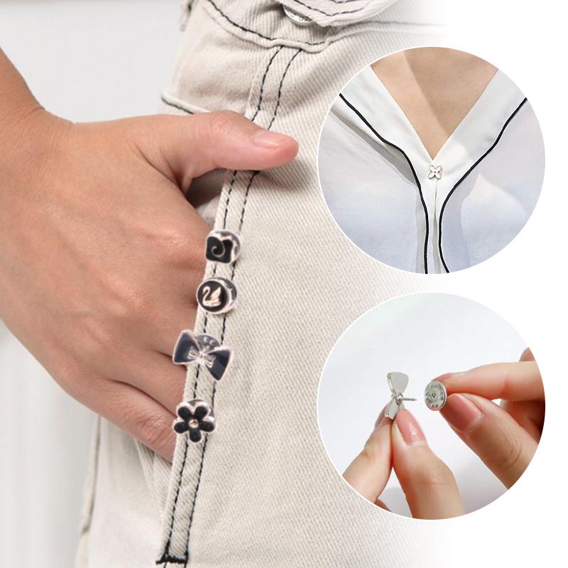 "Dekorativa knappset för kläder, guldfärgade, eleganta detaljer, skyddar mot oavsiktlig exponering, passar tunna material."