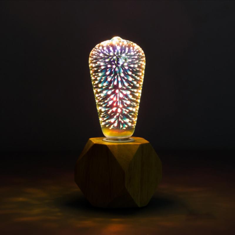 Dekorativa LED-lampor med 3D fyrverkerieffekt; färgglada ljuskällor för hem och fest, energieffektiva i snygg design.