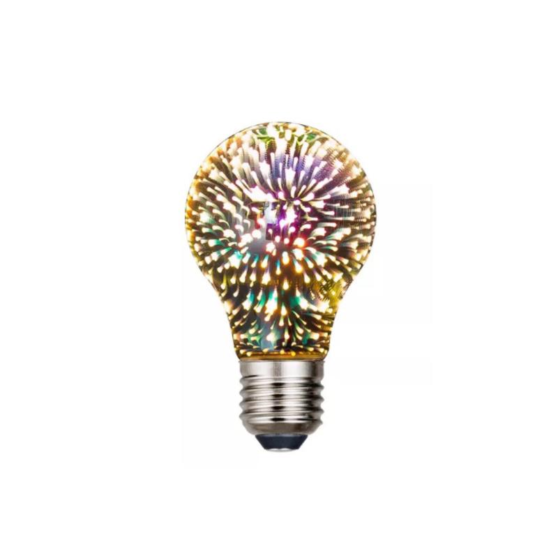 Dekorativa LED-lampor med 3D fyrverkerieffekt; färgglada ljuskällor för hem och fest, energieffektiva i snygg design.