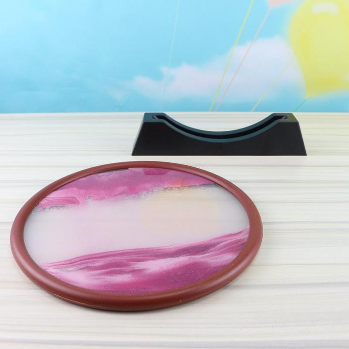 Dekorativt timglas i glas och plast, flera färgval inklusive blått och rosa, för stilfull heminredning.