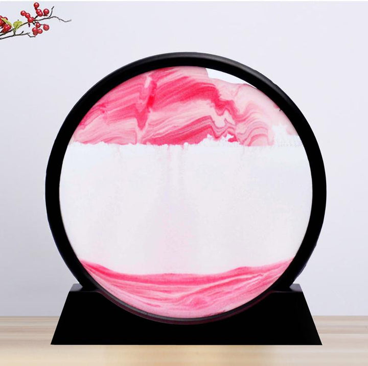 Dekorativt timglas i glas och plast, flera färgval inklusive blått och rosa, för stilfull heminredning.