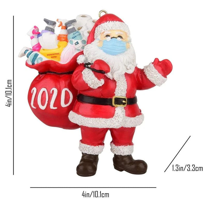 "Detaljerad tomte hängdekoration, färgrik och nostalgisk julprydnad med röd snöre för gran eller hemdekoration."