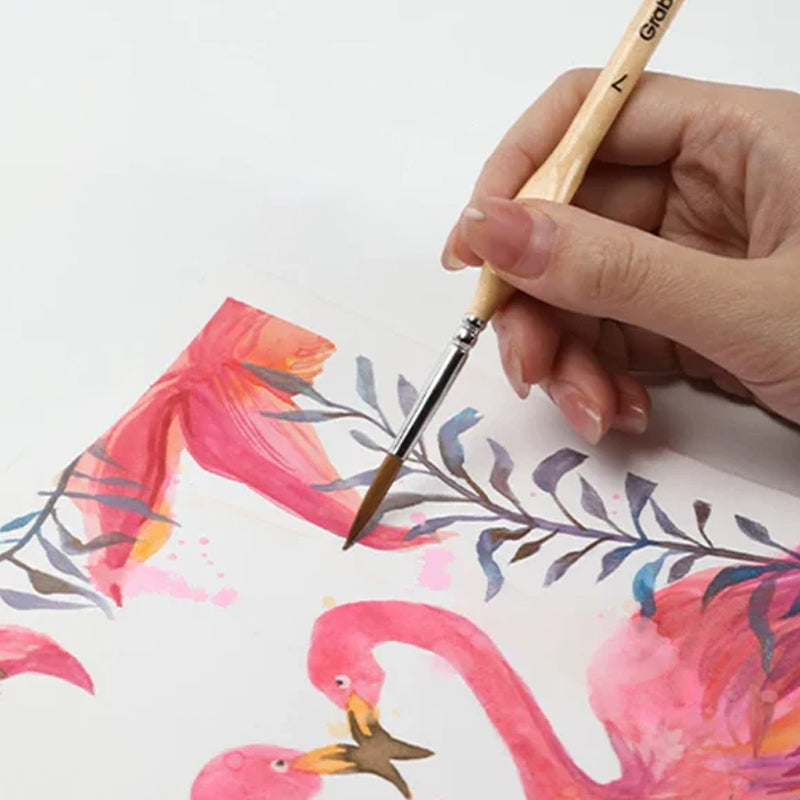 "Detaljpenselsats med 11 precisionsborstar, ergonomiska trähantag, perfekt för konstmålning och modellering."