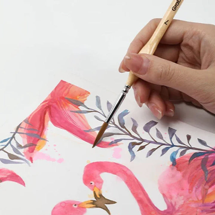 "Detaljpenselsats med 11 precisionsborstar, ergonomiska trähantag, perfekt för konstmålning och modellering."