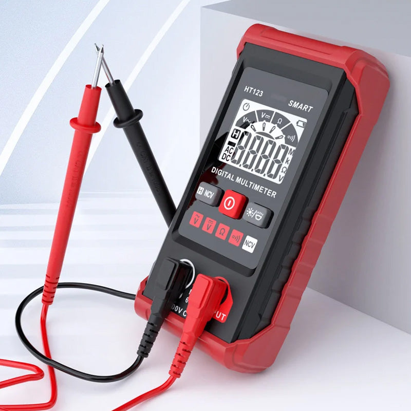 "Digital multimeter för elektrisk mätning, med smart autoläge, stor display och robust design för exakta och snabba resultat.