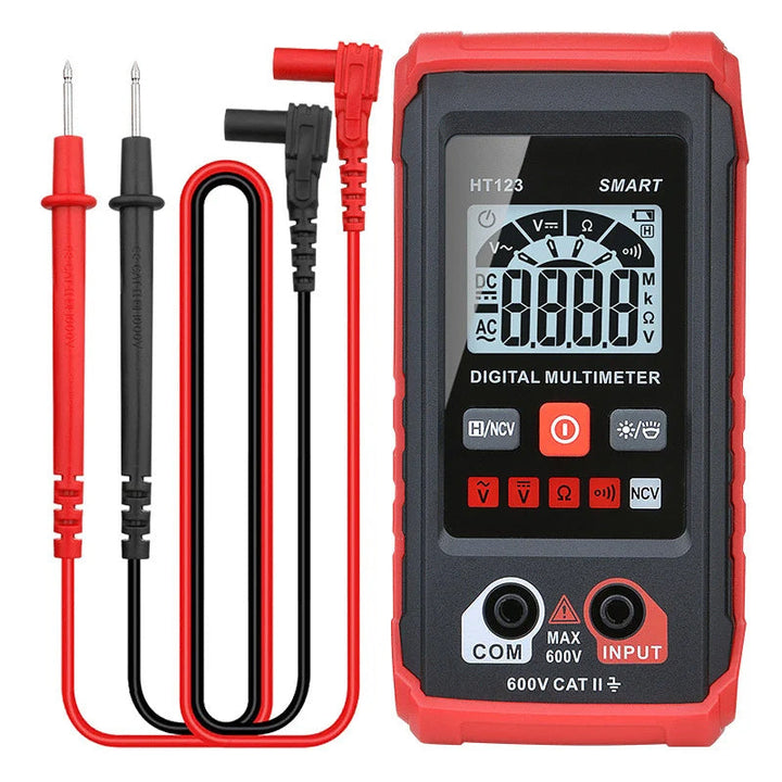 "Digital multimeter för elektrisk mätning, med smart autoläge, stor display och robust design för exakta och snabba resultat.