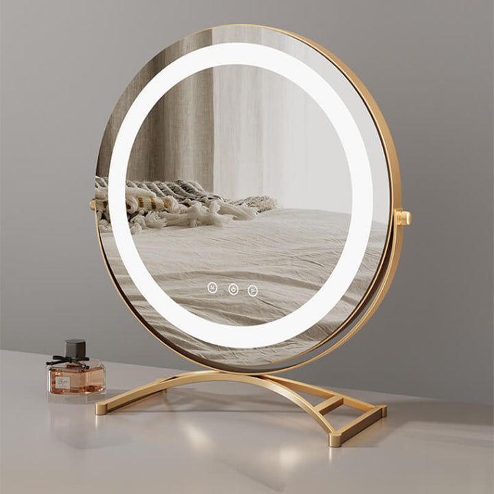 Dimbar LED sminkspegel med touchkontroll & 3 ljuslägen för perfekt makeup.