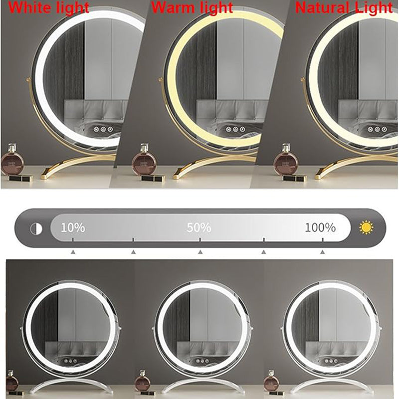 Dimbar LED-spegel för smink med justerbar belysning & touch, idealisk för alla ljus.