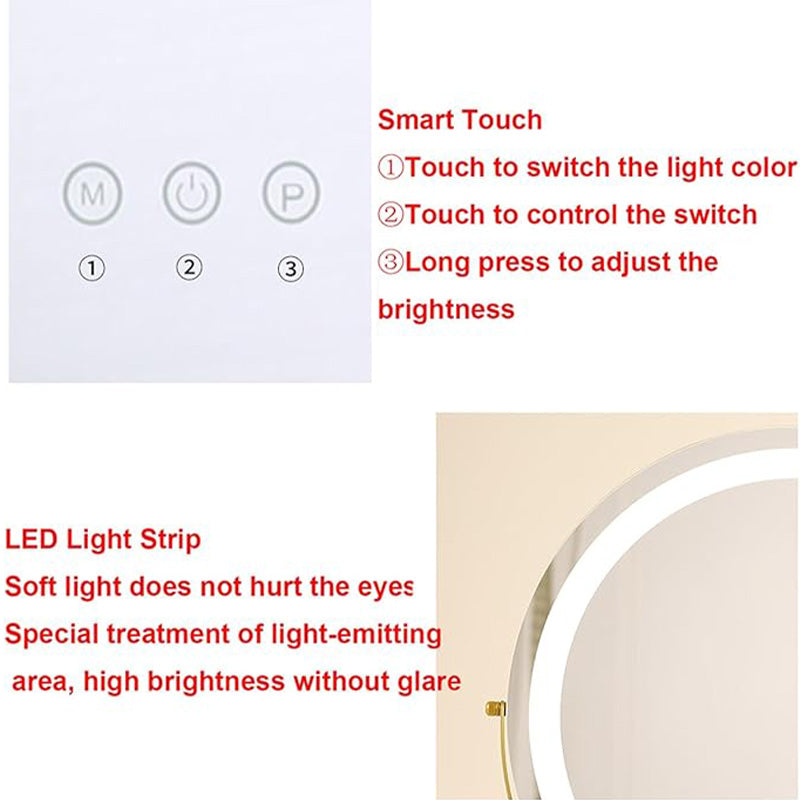 Sminkspegel med integrerad LED-belysning, perfekt för detaljerad makeup & hudvård.