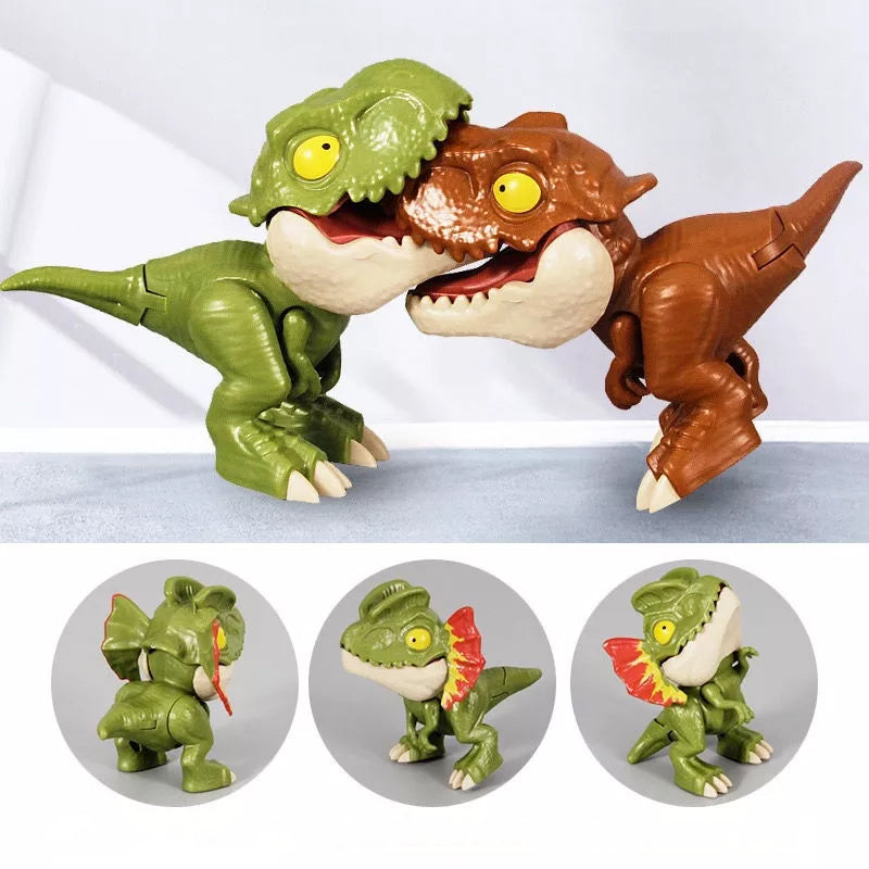 Dinosaurie-fingerdockor i plast för barn, detaljerade och färgglada, idealiska för kreativ lek med Jurassic World-tema.