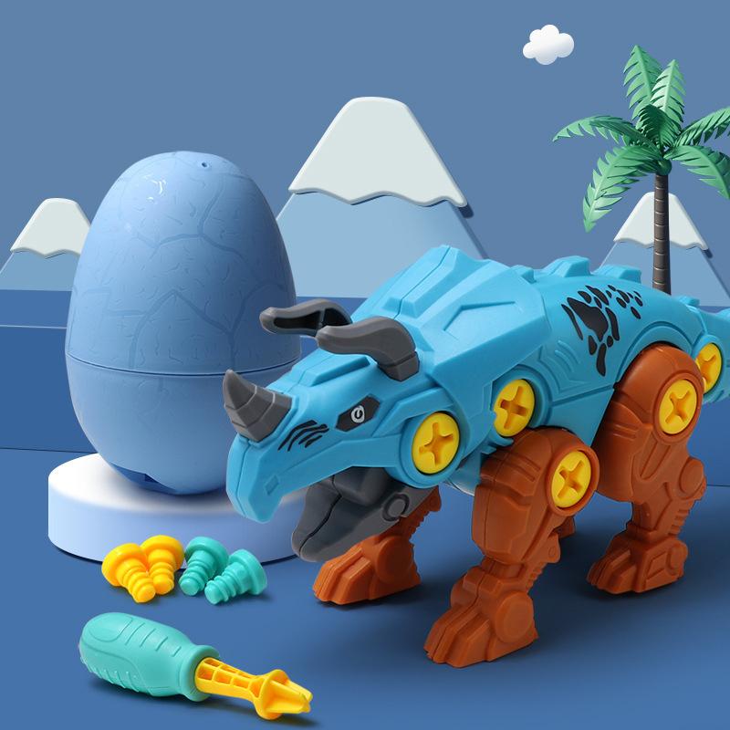 "Dinosaurie leksaksbyggsats för barn, detaljrika modeller med färgglada dinosauriedelar och verktyg, DIY-monterad set."