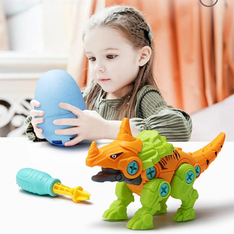 "Dinosaurie leksaksbyggsats för barn, detaljrika modeller med färgglada dinosauriedelar och verktyg, DIY-monterad set."