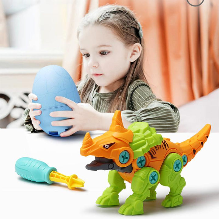 "Dinosaurie leksaksbyggsats för barn, detaljrika modeller med färgglada dinosauriedelar och verktyg, DIY-monterad set."