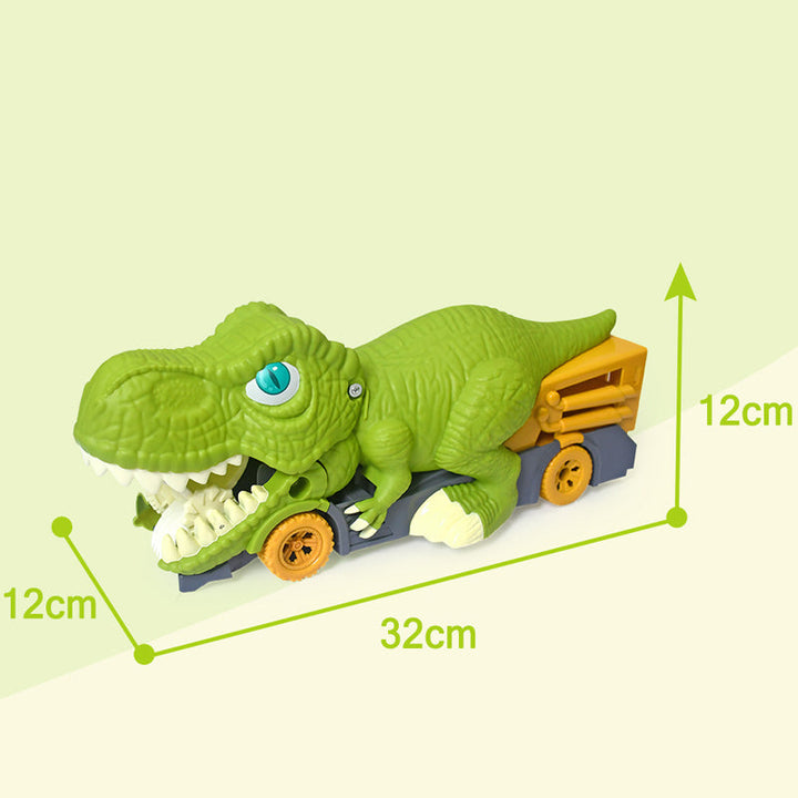 "Dinosaurielastbil med leksaksbilar, levande textur, svältfunktion för barn från 3 år, perfekt lärande genom lek."