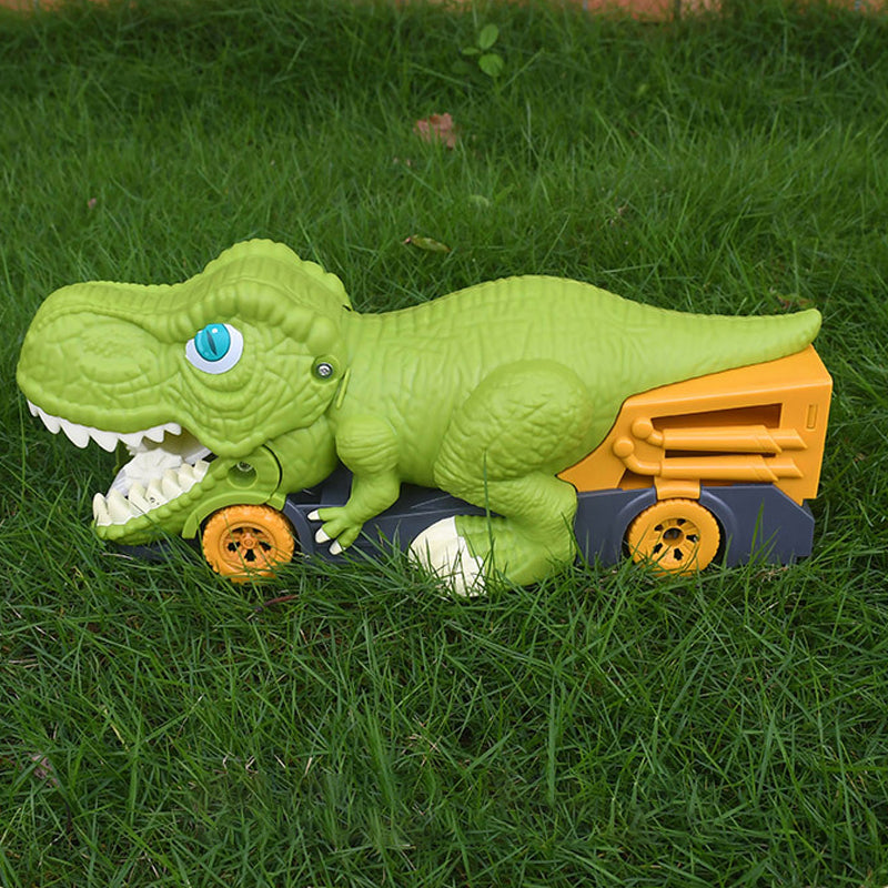 "Dinosaurielastbil med leksaksbilar, levande textur, svältfunktion för barn från 3 år, perfekt lärande genom lek."