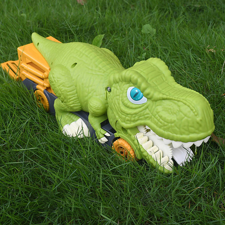 "Dinosaurielastbil med leksaksbilar, levande textur, svältfunktion för barn från 3 år, perfekt lärande genom lek."