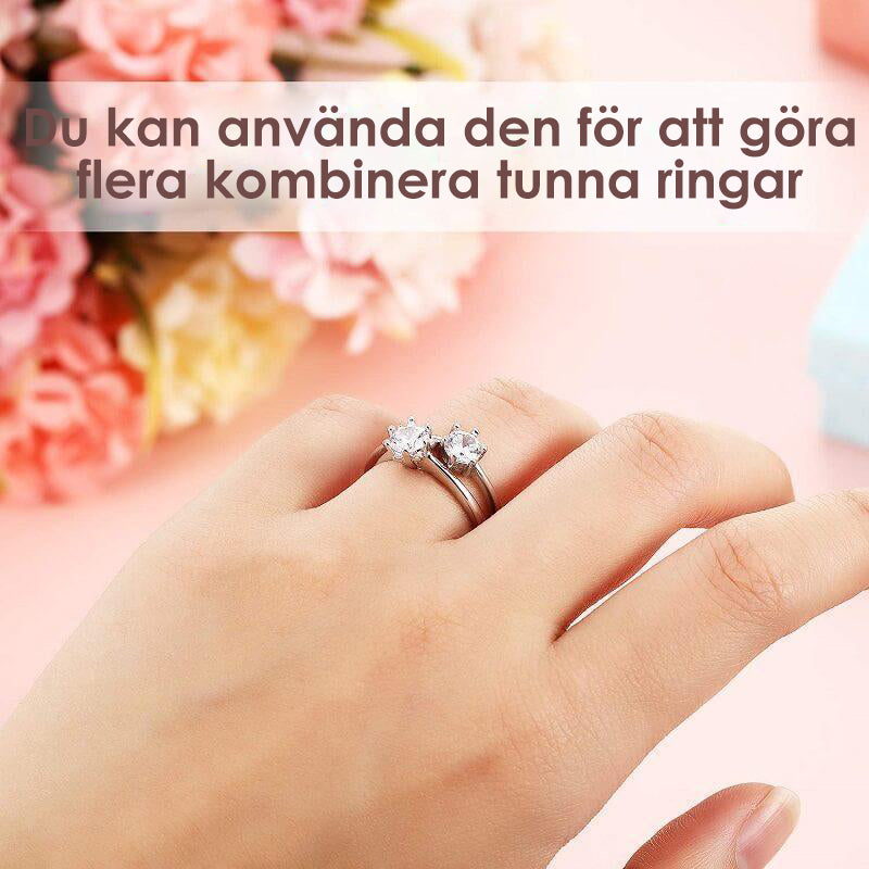 "Diskret ringjusterare i transparent TPU, ger perfekt passform och komfort för både herr- och damringar."