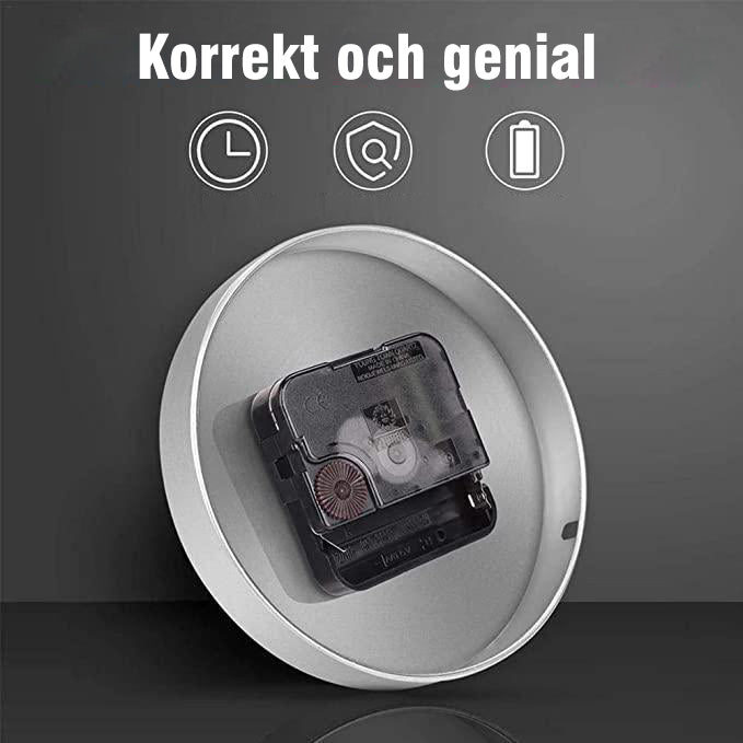 "DIY dekorativ väggklocka i akryl med justerbar 3D-design, svarta och guldiga detaljer för modern heminredning"