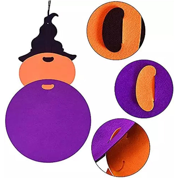 "DIY Halloween filt pumpahäxa dekoration, lila filtmaterial, dekoration för hem och trädgård, interaktiv design för barn"