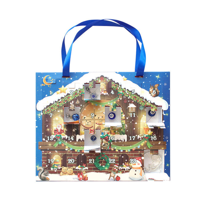 DIY Jul Adventskalender armbandskit för flickor med färgglada pärlor och charms, perfekt för kreativa smycken.