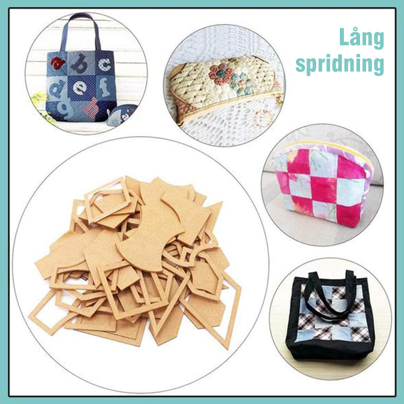 "DIY Mall Set i akryl för quiltning och patchwork, 27 mångsidiga mallar, robust design för skräddarsydda mönster."