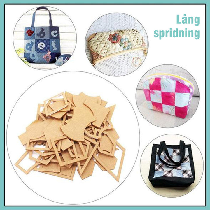 "DIY Mall Set i akryl för quiltning och patchwork, 27 mångsidiga mallar, robust design för skräddarsydda mönster."