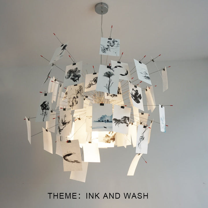 Modern DIY taklampa med unik design. Perfekt takbelysning för vardagsrummet, anpassningsbar stil.