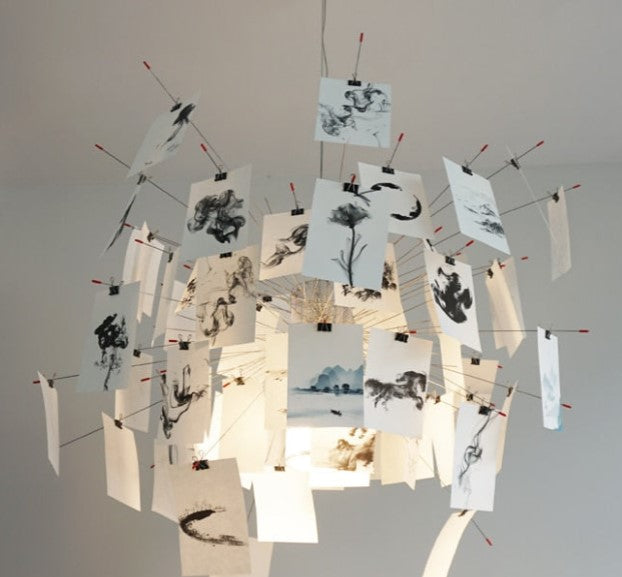 Komponenter till anpassningsbar DIY taklampa. Bygg egen modern designlampa för ditt hem.