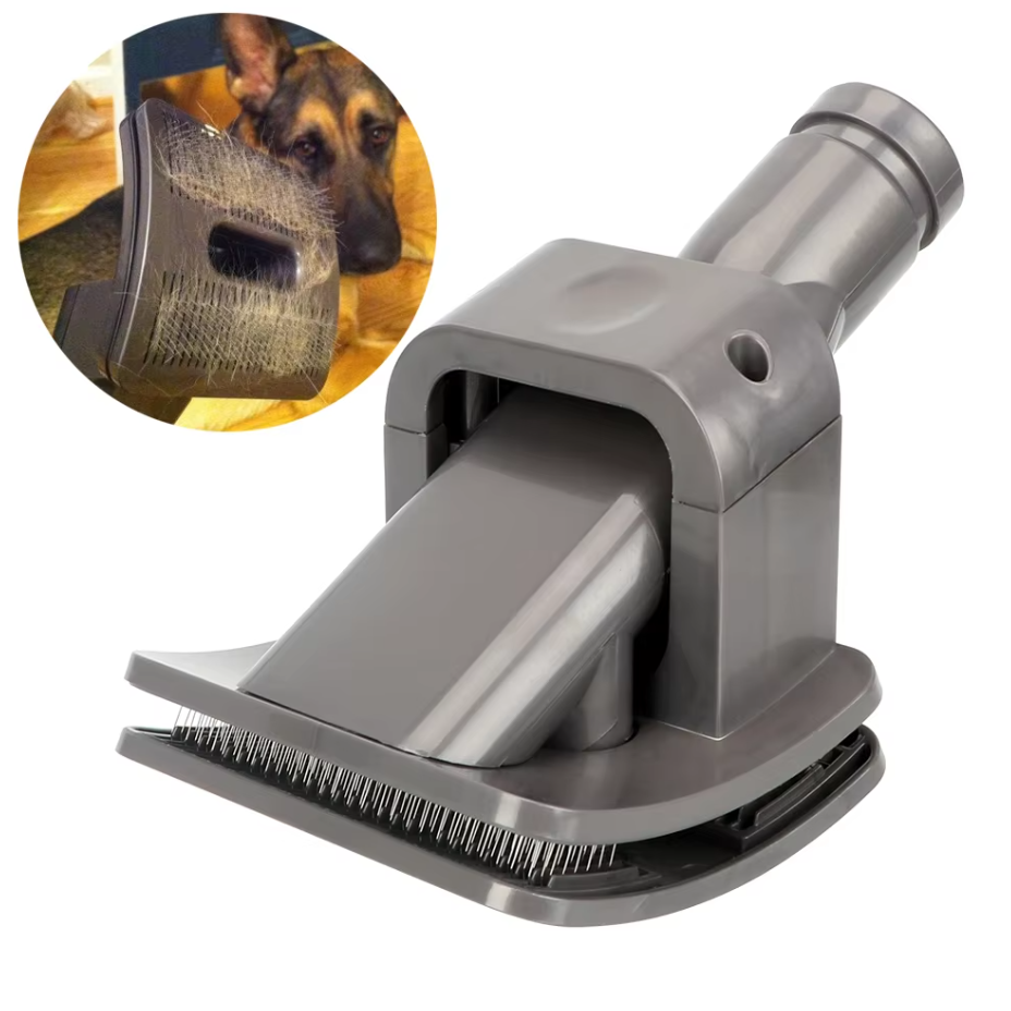 Ergonomisk djurhårborste, dammsugarkoppling minskar allergener & löst hår.