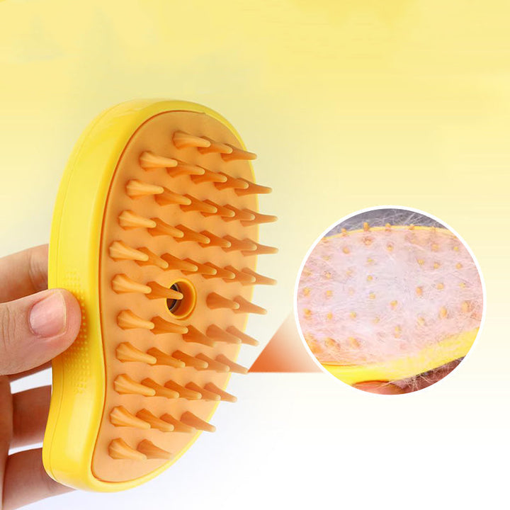 "Djursspray med massagekam, effektiva borst för pälsvård, samlar löst hår, minskar statisk elektricitet, silkeslen finish."