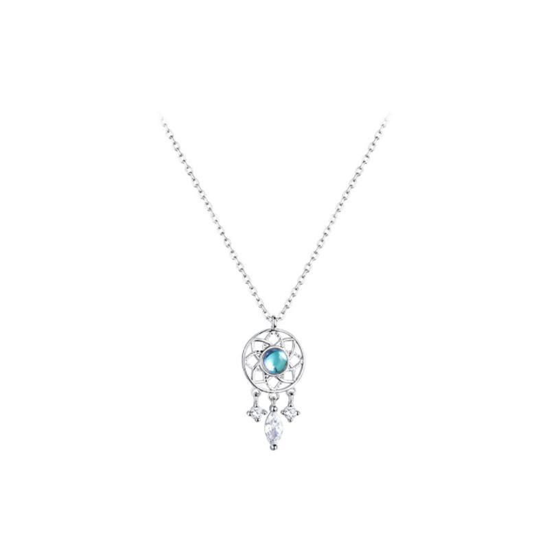 Drömfångarhalsband för damer i hållbar legering med zirkon, lätt design, symboliserar skydd mot negativa drömmar.