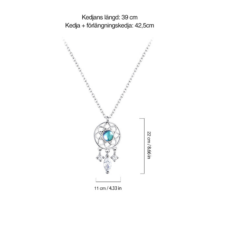 Drömfångarhalsband för damer i hållbar legering med zirkon, lätt design, symboliserar skydd mot negativa drömmar.