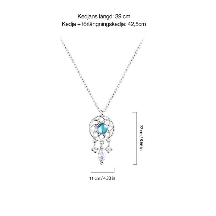 Drömfångarhalsband för damer i hållbar legering med zirkon, lätt design, symboliserar skydd mot negativa drömmar.