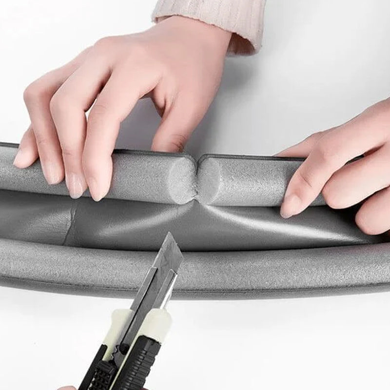 "Dubbelsidig dörrbottentätning för isolering, passar upp till 36 tum. Stoppar drag och damm, lätt att anpassa och installera.