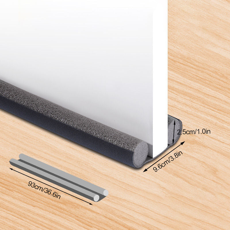 "Dubbelsidig dörrbottentätning för isolering, passar upp till 36 tum. Stoppar drag och damm, lätt att anpassa och installera.