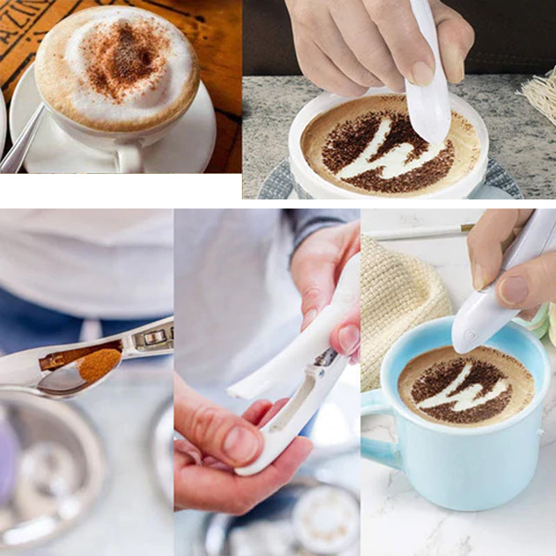 "Dubbelsidiga kaffe snideripennor i flera färger, ergonomisk design för kreativa mönster med kryddor, köksverktyg"