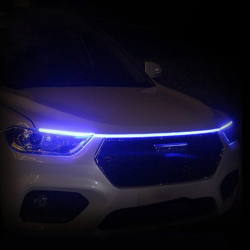 "Dynamisk LED-remsa för bilhuv, vattentät, lätt installation, ger bilen modern ljuseffekt, cool design, 1.8m silikon."