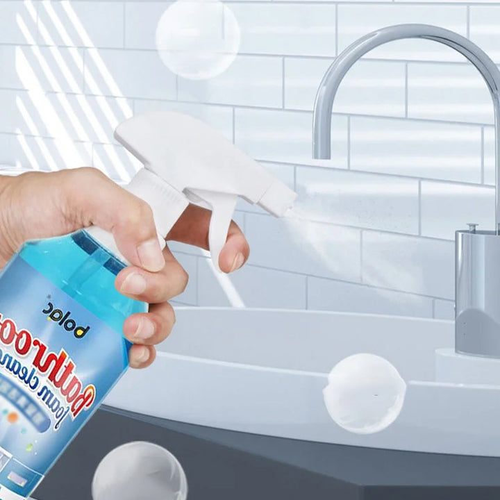 Effektiv badrumsrengöring skum tar bort kalkavlagringar, användarvänlig spray, ger strålande ytor med glans.